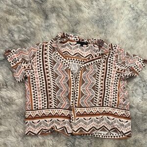 Tribal Print Short Sleeve Shirt